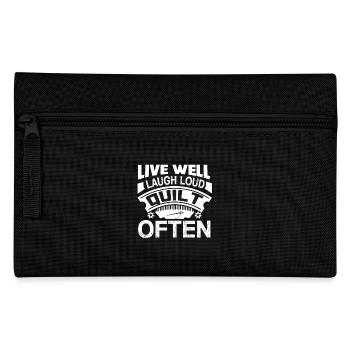 Quilting Live Well Laugh Loud Quilt Often - Pencil Case - black - Front