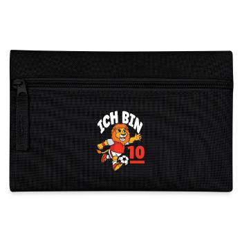 Funny Lion Football I'm 10 Children's Birthday - Pencil Case - black - Front