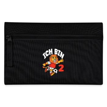 Funny Lion Football I'm 2 Children's Birthday - Pencil Case - black - Front