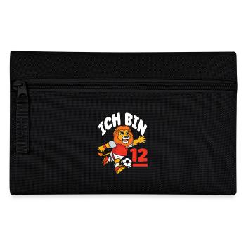 Funny Lion Football I'm 12 Children's Birthday - Pencil Case - black - Front
