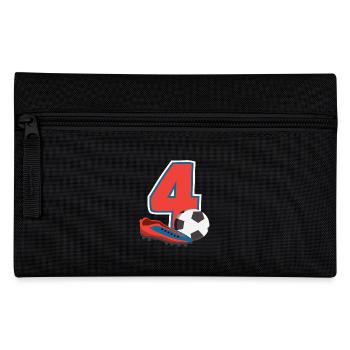 Fête d’anniversaire des enfants de football de 4 ans - Trousse - noir - Devant