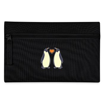 Emperor Penguin With Heart - Pencil Case - black - Front