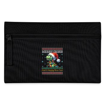 Dino Ugly Christmas Merry Crisis Weihnachten - Federtasche - Schwarz - Vorne