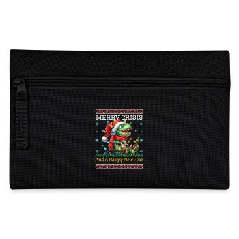 Dino T-Rex Joyeux Crise Noël Humour - Trousse - noir - Devant