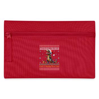 Merry Crisis Ugly Christmas Dino Weihnachten - Federtasche - Rot - Vorne