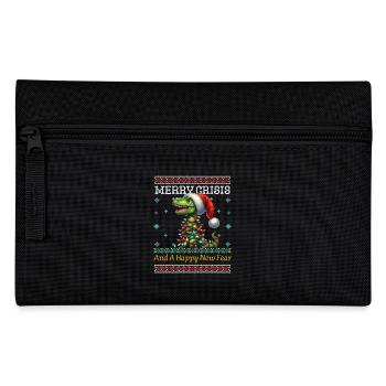 Weihnachten T-Rex Merry Crisis Ugly Christmas - Federtasche - Schwarz - Vorne