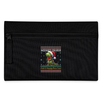 Dino Ugly Christmas Merry Crisis Weihnachten - Pencil Case - black - Front