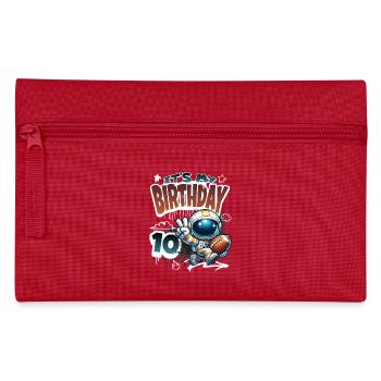 Astronaut 10. Geburtstag Football - Federtasche - Rot - Vorne