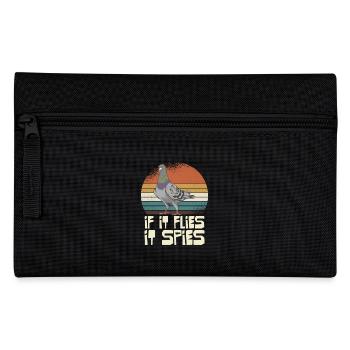 Pigeon Flies Looks All Retro Style - Pencil Case - black - Front