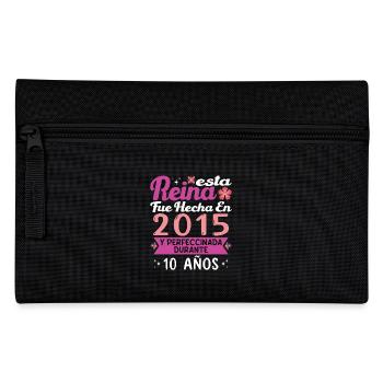 10 Jahre Geburtstagsgeschenk Mädchen Made in 2015 - Federtasche - Schwarz - Vorne