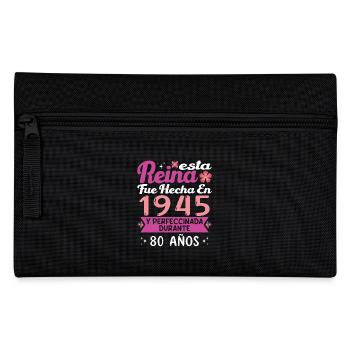 80 Jahre Geburtstagsgeschenk Frau aus dem Jahr 1945 - Federtasche - Schwarz - Vorne