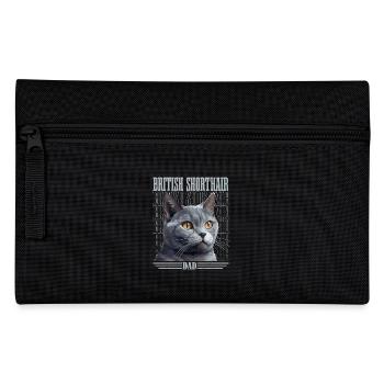 British Shorthair Dad Cat Kitten Father - Federtasche - Schwarz - Vorne