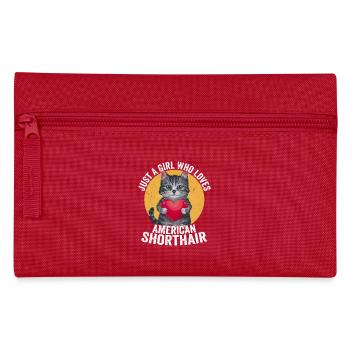Juste une fille qui aime l’American Shorthair Cat Kitte - Trousse - rouge - Devant