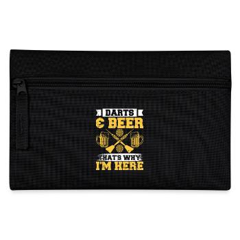 Darts und Bier Darum bin ich hier Dart - Federtasche - Schwarz - Vorne