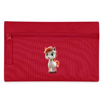 Pony Reitpony Fohlen Reiterin Ponys Reiten Ponyhof - Federtasche - Rot - Vorne