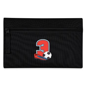 Football Birthday 3 Year Old Children's Birthday Party - Pencil Case - black - Front