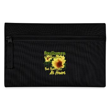 Sunflower And Sunshine Bad Ass At Heart - Pencil Case - black - Front