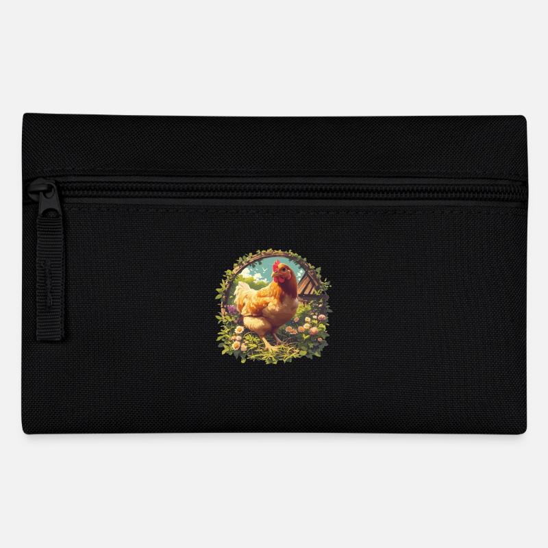 Rooster Hähne Hahn - Federtasche - Schwarz