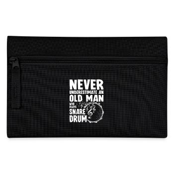 Never underestimate an old man who play snare drum - Federtasche - Schwarz - Vorne