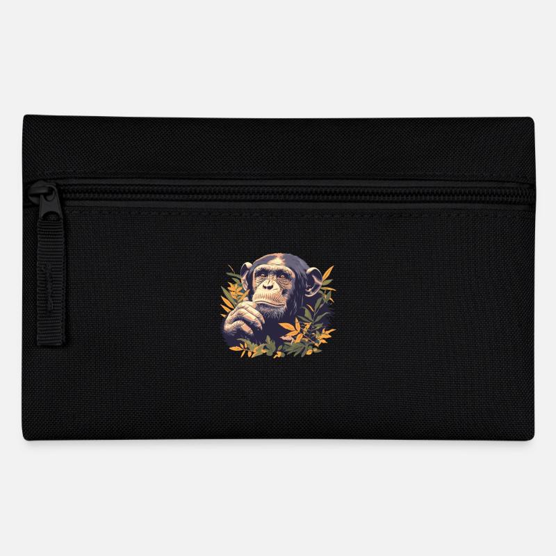 Chimpanzee Schimpansen Schimpanse - Federtasche - Schwarz