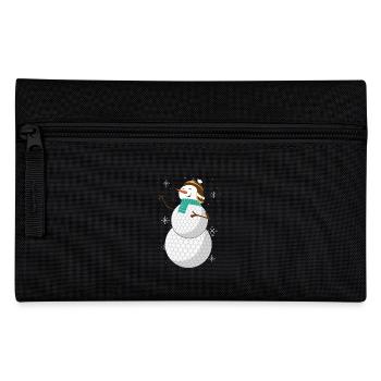 Cheerful snowman made of golf balls - Pencil Case - black - Front