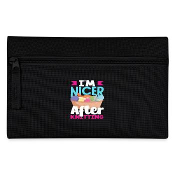 I'm nicer after knitting - Pencil Case - black - Front