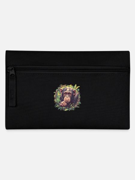 Chimpanzee Schimpansen Schimpanse - Federtasche - Schwarz