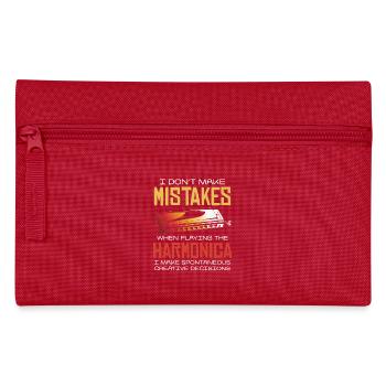 I don't make mistakes when playing the harmonica - Pencil Case - red - Front