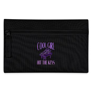 Klavier Pianist Cool Girl Hit The Keys Piano - Federtasche - Schwarz - Vorne