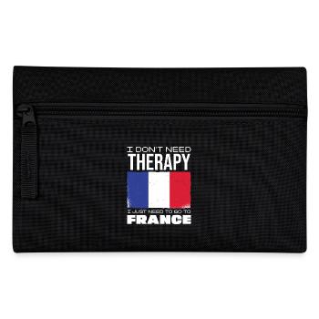 Ich Brauche Keine Therapie Muss Nach Frankreich - Federtasche - Schwarz - Vorne
