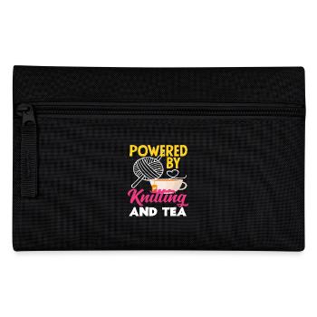 Alimenté par le tricot et le thé - Trousse - noir - Devant