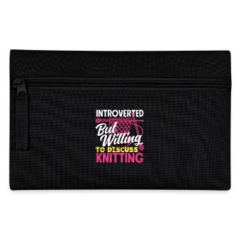 Introvertie mais prête à parler de tricot - Trousse - noir - Devant