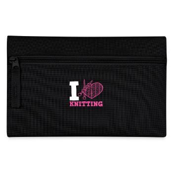 J’adore tricoter coeur motif joie - Trousse - noir - Devant