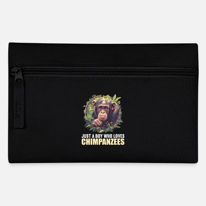 Chimpanzee Schimpansen Schimpanse - Federtasche - Schwarz