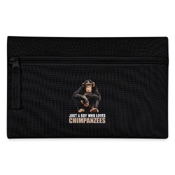 Chimpanzee Schimpansen Schimpanse - Pencil Case - black - Front