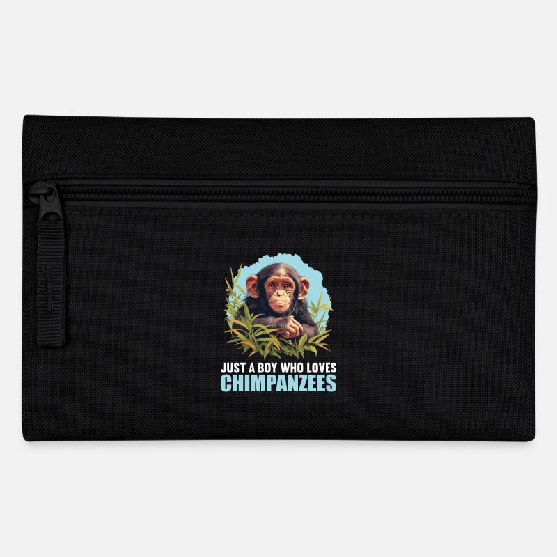 Chimpanzee Schimpansen Schimpanse - Federtasche - Schwarz