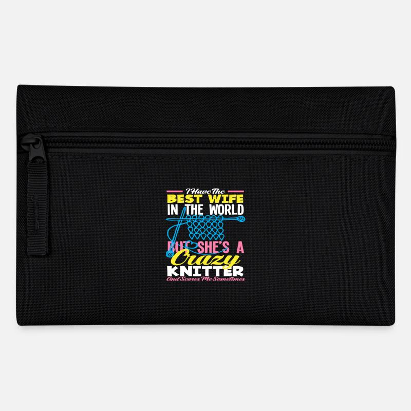 Beste Frau Der Welt Strickverrückt - Federtasche - Schwarz