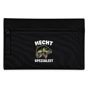 HECHT SPEZIALIST Lustiges Angler Outfit Hecht - Federtasche - Schwarz - Vorne