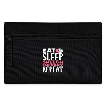Eat Sleep Speech Therapist Review - Pencil Case - black - Front