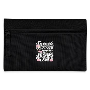 Speech therapist driven by Jesus - Pencil Case - black - Front