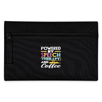 Angetrieben Von Sprachtherapie Und Kaffee - Federtasche - Schwarz - Vorne