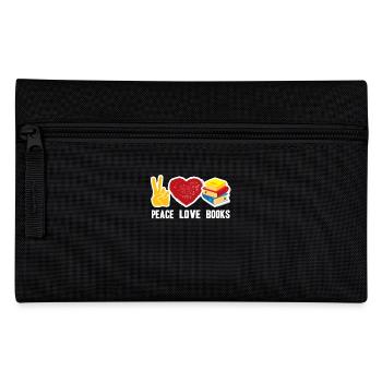 Book Peace Love Books - Pencil Case - black - Front