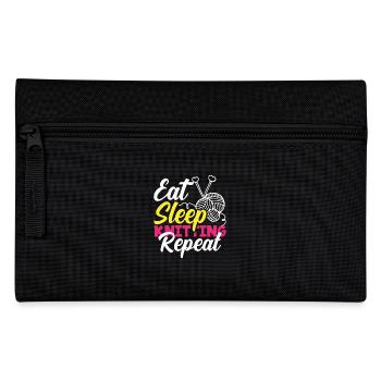 Tricoter Manger Dormir Tricoter Répéter - Trousse - noir - Devant