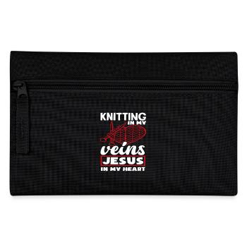 Le tricot dans mes veines, Jésus dans mon cœur - Trousse - noir - Devant