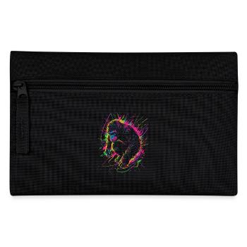 Monkey Gorilla Chimpanzee Neon Colorful Colorful - Pencil Case - black - Front
