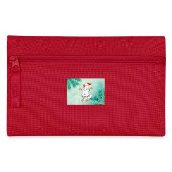 Weihnachtsente im festlichen Pullover Christmas - Federtasche - Rot - Vorne