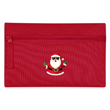 Cool Santa with Sunglasses Fun Christmas Holiday - Pencil Case - red - Front