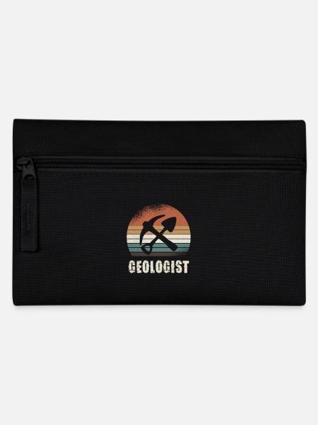Retro Geologe Hammer Und Schaufel Design - Federtasche - Schwarz
