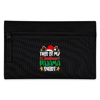 This Is My Christmas Pajama Shirt Nap Sleep Santa - Federtasche - Schwarz - Vorne