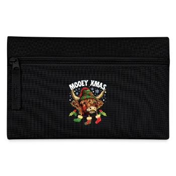 Christmas Scottish Highland Cattle Mooey Xmas - Pencil Case - black - Front